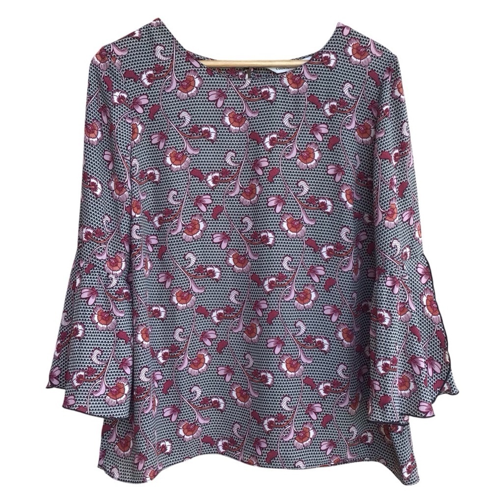 Counterparts Floral Paisley Bell Sleeve Blouse NEW